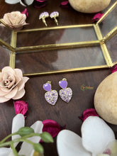 Vriksham Exquisite Heart Shape Earring-Purple-G17737